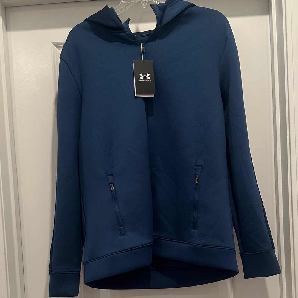Under Armour Navy Blue Hooded Performance Pullover